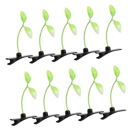 PRETYZOOM 10 Stück Teiliges Grüne Haarklammern in Sprout Form Niedliche Praktische Haarclips für Frauen und Mädchen Vielseitig Tragbar für Schule Party und Alltag von PRETYZOOM