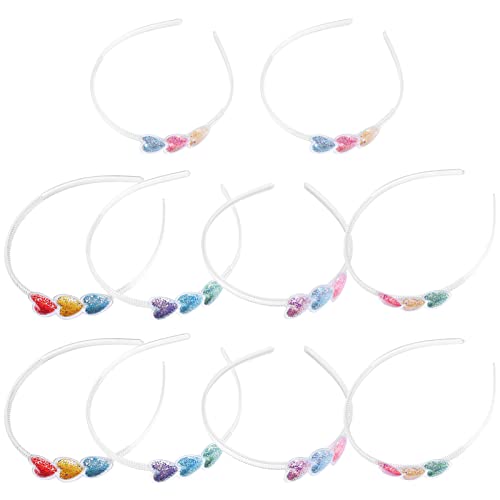 PRETYZOOM 10St valentinstag stirnband Haarband mit Glitzerherzen regenbogen stirnband valentinstag Haarschmuck für Damen haarbänder für damen Haargummibänder klares Stirnband Kind von PRETYZOOM