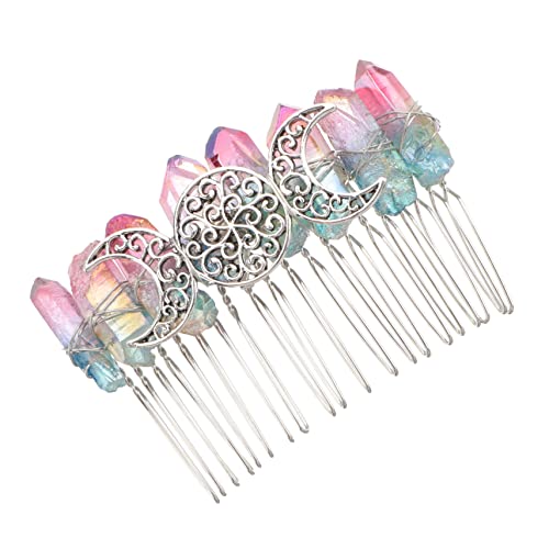 PRETYZOOM 1Stk Mutter Silber 20 Zahn Haar kamm Braut Haarspange Kamm Haarnadel graceling dirndl elegant silberne Haarspange Haarschmuck für die Brautjungfer Steckkamm Quarz Haarteil von PRETYZOOM