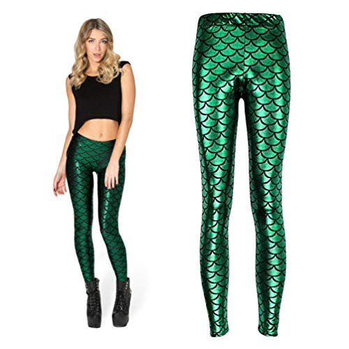 PRETYZOOM 1stk Leggings Mit Fischschuppen Leggings Zur Bauchkontrolle Für Frauen Glänzende Meerjungfrau Kostüm Für Erwachsene Yoga-Hose Polyester Bronzieren Fräulein Bleistifthose von PRETYZOOM
