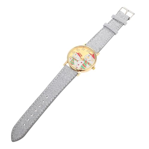 PRETYZOOM 1Stk Weihnachtsschneemannuhr Uhr im Weihnachtsdesign Schneemann Uhr reloj para niños Lederband Uhren Damenuhr schöne Uhr schöne Kinderuhr Karikatur Anschauen Geschenk Zinklegierung von PRETYZOOM