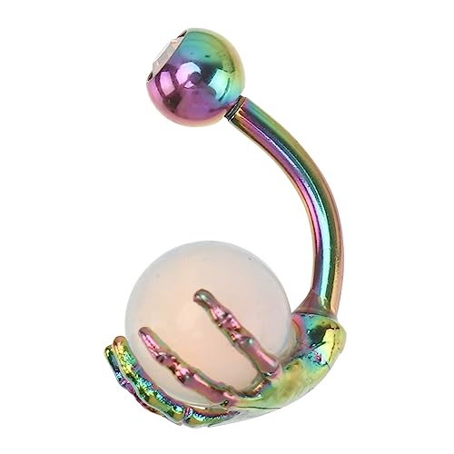PRETYZOOM 1stück Dekorativer Bauchnabelring Mit Skelett-hand Und Akryl-kugel Modisches Piercing Für Damen Geeignet Für Partys Und Veranstaltungen Aus Hochwertigem Edelstahl Und Acryl von PRETYZOOM