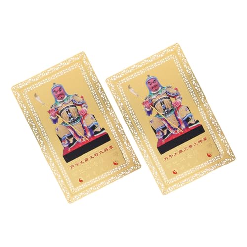 PRETYZOOM 2 Stück Feng Shui Tai Sui Glücksbringer Jahr des Pferdes Zhe Kupferkarten Schutz Amulett Geldbörse Dekoration Erfolgschance von PRETYZOOM