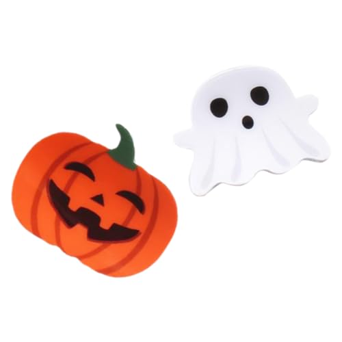 PRETYZOOM 2st Halloween-haarnadeln Gothic-haarschmuck Halloween-kürbis-haarnadeln Süße Haarspangen Halloween-haarschmuck Haarspangen Für Frauen Kreative Haarnadeln Damen Geist Mädchen Acryl von PRETYZOOM