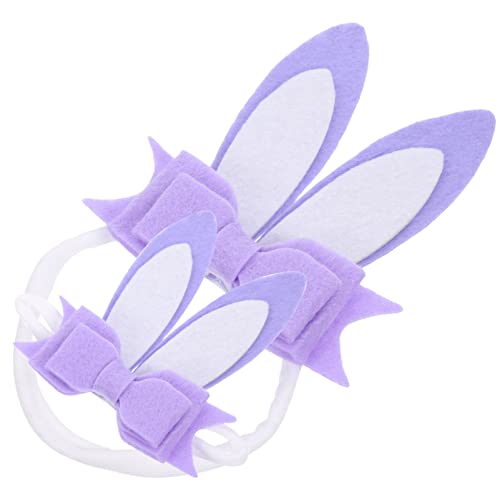 PRETYZOOM 2st Haarschmuck Für Babys Hasenohren Stirnband Masse Stirnbandschleifen Für Mädchen Schleife Stirnbänder Baby Hasenohren Stirnband Häschen-stirnbänder Violett Stoff Kind Elastisch von PRETYZOOM