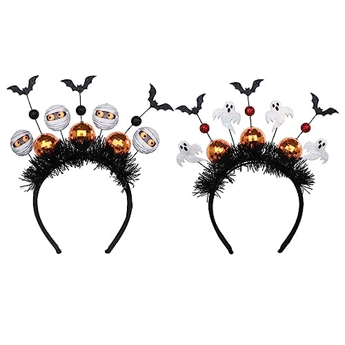 PRETYZOOM 2st Halloween-stirnband Halloween-haarband Halloween-haarreifen Halloween-fledermaus-stirnbänder Halloween-elemente-stirnband Halloween-kopfschmuck Kind Leistungsrequisiten Cosplay von PRETYZOOM