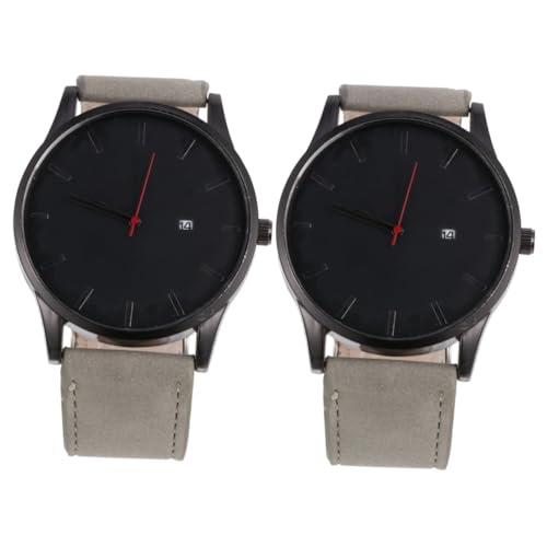 PRETYZOOM 2st Anschauen Mechanische Autouhren Herrenuhr Damenuhren Für Damen Armbanduhr Aus Edelstahl Mode-quarzuhr Liebhaber Uhren Beiläufig Verschlussmaterial: Edelstahl Kalender Mann von PRETYZOOM