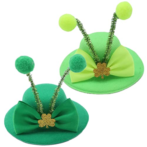 PRETYZOOM 2St Hut Haarnadel Haarschmuck für kinder haarschmuck Kobold Stirnband Geschenke zum St Patrick Tag Alligator-Haarspangen Damenhut Hutklammern Hut-Design-Haarspangen bilden von PRETYZOOM