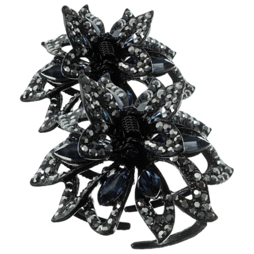 PRETYZOOM 2stücke Haarklammern Mit Strass Kleine Glitzer-haarspangen Kristallblumen-haarspangen Für Frauen Und Mädchen Dickes Langes Haar Zubehör Für Pferdeschwanz Und Clip von PRETYZOOM