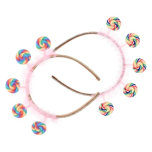 PRETYZOOM 2stücke Rosa Lollipop Stirnband Für Junge Mädchen Süßigkeiten-prinzessin Mottoparty Kostüm Accessoires Aus Kunststoff Cartoon-design von PRETYZOOM