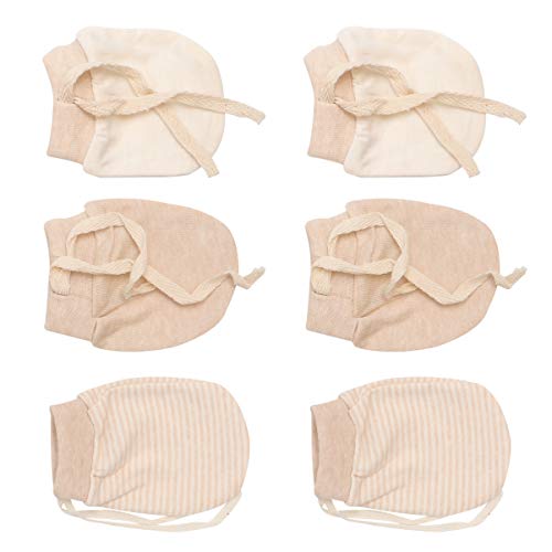 PRETYZOOM 3 Paare Baby Handschuhe Neugeborene Anti Kratz Fäustlinge Einstellbar Kratzhandschuhe Nette Kratzfäustlinge Baumwollhandschuhe für Infant Säugling Jungen Mädchen(zufällige) von PRETYZOOM