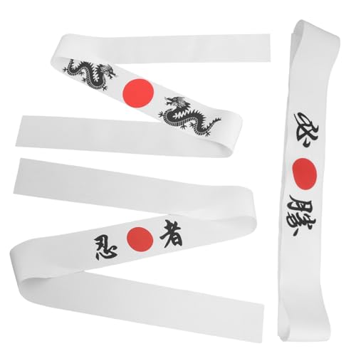 PRETYZOOM 3stücke Teiliges Japanisches Ninja Stirnband Für Karate Und Kochen Haarband Für Männer Und Frauen Fitness Und Kochkostüme Dekoratives Samurai Stirnband von PRETYZOOM