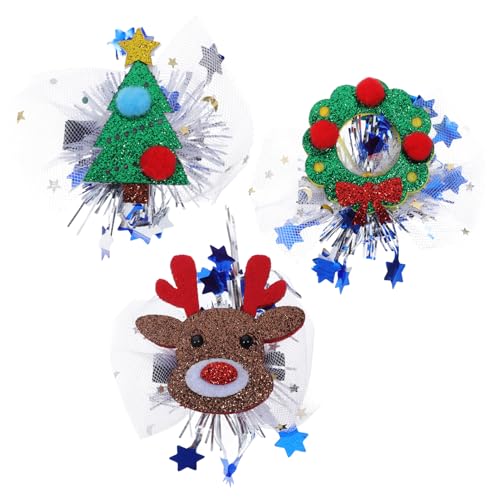 PRETYZOOM 3-teiliger Weihnachts-haarnadel-kopfschmuck – Entzückende Hirsch- Und Schneemann-klammer – Kinder – Damen-accessoires – Festlicher Haarschmuck von PRETYZOOM