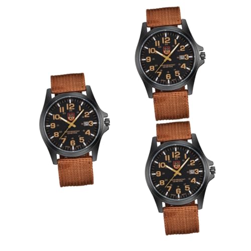 PRETYZOOM 3st Trainingsuhren Für Männer Stilvolle Herrenarmbanduhr Uhr Für Männer Gold Männer Beobachten Uhrwerkuhren Für Herren Militäruhr Herrenarmbanduhren Blaue Uhr Mann Quarzuhren Mode von PRETYZOOM