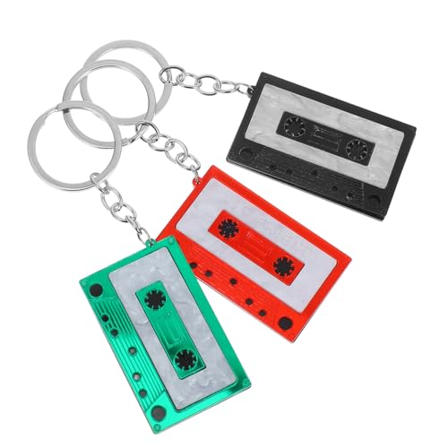 PRETYZOOM 3stücke Retro Kassetten Tape Schlüsselanhänger Aus Geometrisches Design Für Handtaschen Und Rucksäcke Und Jahre Stil Accessoires Für Frauen Und Mädchen von PRETYZOOM