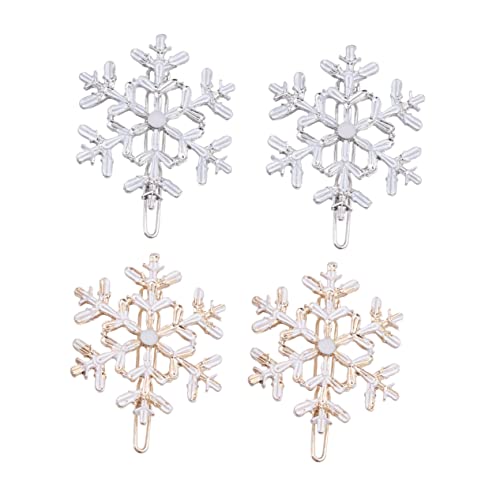 PRETYZOOM 4 Haarschmuck für Haarschmuck für Damen Schneeflockenhaarhochzeit Kristallsternhaarnadeln Haarspangen für Damen goldene Haarspangen Winter Sprühfarbe Kind von PRETYZOOM