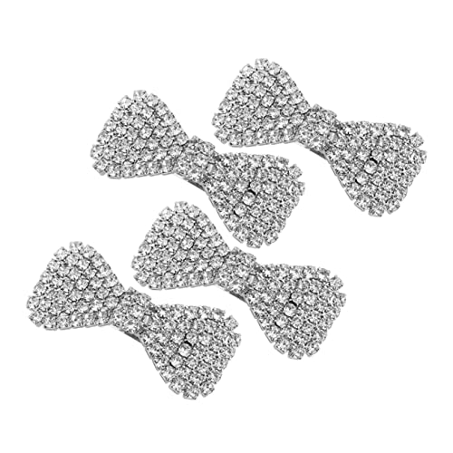 PRETYZOOM 4 Stück Schleife Haarnadel Schleifenspangen Damen Schleife Haarspangen Frauen Bowknot-haarnadeln Haarnadel Mit Schwarzer Schleife Blitz Großer Bogen Legierung Strass Fräulein von PRETYZOOM