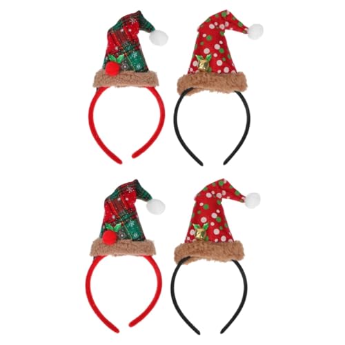 PRETYZOOM 4 Stück Stirnband Elfenkopf-hutaufsätze Damen Stirnbänder Rentier Kostümzubehör Weihnachtselfen-stirnbänder Haarschmuck Für Frauen Weihnachtsbaum Flanell Fräulein Halloween von PRETYZOOM
