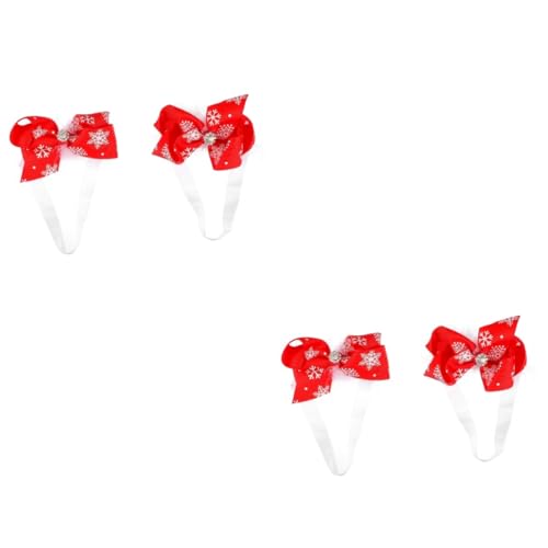 PRETYZOOM 4 Stück Stirnband Haarschmuck Mit Schleifen Für Mädchen Kinder Haarschleife Elastisches Haarband Baby Mädchen Weihnachtsstirnbänder Gewindeband Weihnachten Haarteil Kleine von PRETYZOOM