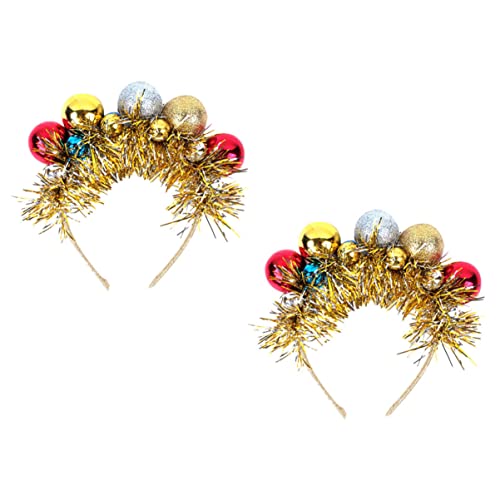 PRETYZOOM 4 Stück Weihnachtskugel-stirnband Stirnbänder Weihnachtsdeko Haarschmuck Weihnachtliche Dekorative Kopfbedeckungen Weihnachtliches Haar-accessoire Empfindlich Kind Plastik Schleife von PRETYZOOM