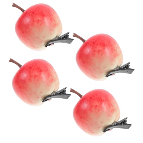 PRETYZOOM 4stücke Mini Apfel Haarspangen Süße Obst Form Haarspange Dekorative Haarspangen Für Mädchen Und Frauen von PRETYZOOM