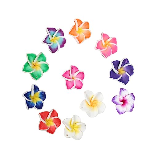 PRETYZOOM 50 Stück Blumen-ton- Aus Polymer-ton Plumeria-blumenperlen Dekoratives Telefongehäuse-accessoire Hochzeits-kopfschmuck von PRETYZOOM