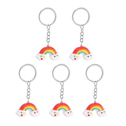 PRETYZOOM 5Pcs Regenbogen Schlüsselanhänger Lustige Kleine Schlüsselring Schlüsselhalter Schlüsseldekoration für Frauen Mädchen Kinder von PRETYZOOM