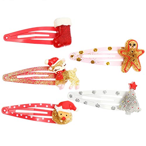 PRETYZOOM 5pcs Haarspangen Entzückende Haarspangen Cartoon Weihnachtshaarspange Haarschmuck Christmas Supplies von PRETYZOOM