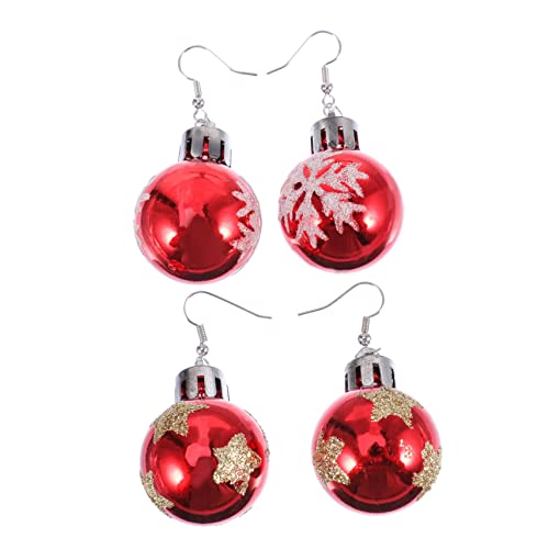 PRETYZOOM 6 Paare Weihnachtskugel-ohrringe Weihnachts-ohrtropfen Einfädler Ohrringe Glitzernde Weihnachtsohrringe Birne Kugel Ohrring Weihnachtsohrschmuck Träne Grüne Kugel Braut Kunststoff von PRETYZOOM