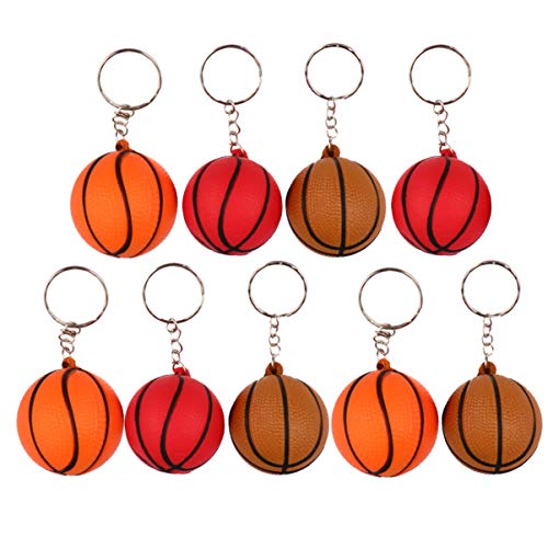 PRETYZOOM 9Pcs Basketball Stress Bälle Bevorzugt Süßigkeit Taschen Schlüsselbund Goodie- Keychain Nette Stilvolle Mode Chic Kreative Basketball Anhänger Keychain Basketball Spielzeug von PRETYZOOM