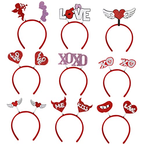 PRETYZOOM 9st Valentinstag Stirnband Herz Haarreifen Amor Kostümzubehör Valentins-stirnbänder Für Erwachsene Amor Kostüm Damen Accessoires Zum Valentinstag Haarschmuck Liebe Filzstoff von PRETYZOOM