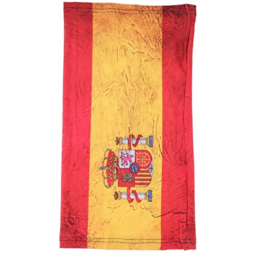 PRETYZOOM Bandana Schlauchschal Spanien Flagge Sonnenschutz Halstuch Stirnband Kopftuch Nackenschutz Elastiche Schal Sturmhaube Unisex Sport Camping Radfahren Angeln Wandern Laufen Motorrad von PRETYZOOM