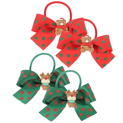PRETYZOOM Bezaubernde Weihnachts-haargummis Mit Schleife Pferdeschwanzhalter Für Frauen Und Mädchen Haar-accessoires Elastisches Haarband-set von PRETYZOOM