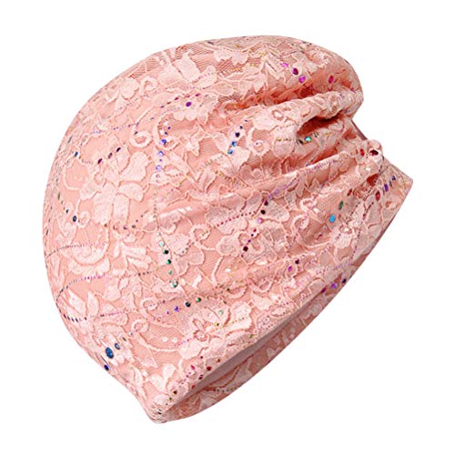 PRETYZOOM Chemo Hut Krebspatienten Schlafen Nachtmütze Hut Baumwolle Haar Turban Mütze Nacht Kopfbedeckung Haarausfall Hut für Frauen (Rosa) von PRETYZOOM