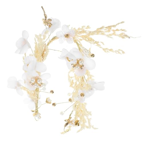 PRETYZOOM Haarnadeln Frauen Blumenkranz Haarband mit Kunstperlen Eleganter Haarschmuck für Hochzeiten Partys und Besondere Anlässe von PRETYZOOM