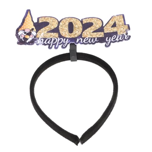 PRETYZOOM Haarschmuck Für Das Neue Jahr Neujahr Haarband Jahrestor-banner Party Head Bopper Stirnbänder Zum Thema Neujahr 2024 Party-stirnband Silvester Stirnband Naja Partei Plastik von PRETYZOOM