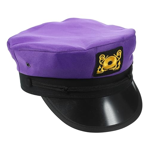 PRETYZOOM Matrosenschiffmütze Lustiger Bootsfahrerhut Verkleiden Sie Hüte Schiffshut Matrosenkapitänsmütze Bestickte Matrosenhüte Matrosen-yachthut - -kappe Violett Marine Polyester Zubehör von PRETYZOOM