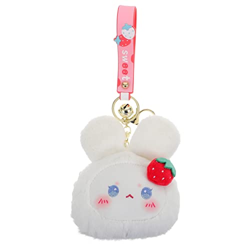 PRETYZOOM Plüsch Bunny Münze Geldbörse Keychain: Weiß Kleine Tasche Karte Brieftasche Geldbörse Schlüsselanhänger Bag Hängen Anhänger Keychain von PRETYZOOM