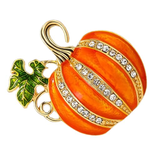 PRETYZOOM Rhinestone Halloween Brooch Pin mit Leuchtendem Kürbisdesign Leichter Langlebiger Emaille Anstecker für Damen Dekoratives Party Accessoire für Pullover und Jacken an Festtagen von PRETYZOOM
