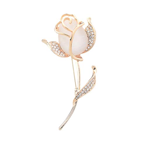 PRETYZOOM Rose Brosche Pin Hochzeit Braut Schal Party Kleid Braut Schmuck Geschenke für Frauen (Golden) von PRETYZOOM