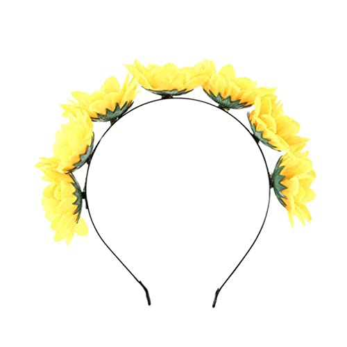 PRETYZOOM Sonnenblume Stirnband Kranz Sonnenblume Krone Sonnenblume Haarspangen Sonnenblume Haarnadeln Hawaii Tropische Party Kopfbedeckung für Frauen Haarschmuck von PRETYZOOM