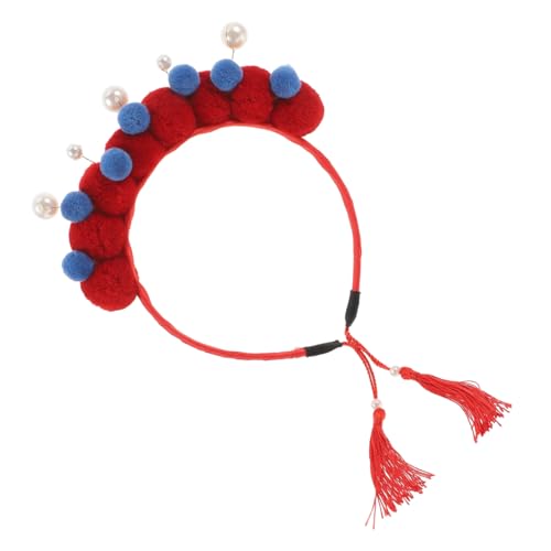PRETYZOOM Stirnband Mit Pompom-design Traditionelles Chinesisches Design Haarschmuck Für Mädchen Kopfbedeckung Zum Chinesischen Neujahr Mit Quaste von PRETYZOOM
