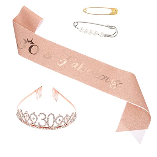 PRETYZOOM Stirnband-schultergurt-set – Schärpe Zum 30 Geburtstag Mit – Perfekt Für Mädchen von PRETYZOOM
