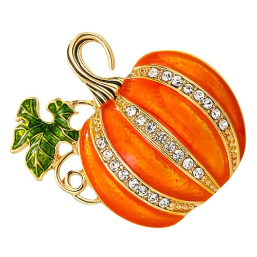 PRETYZOOM Vintage Brooch mit Funkelnden Strasssteinen Leichte Halloween Kürbis Anstecknadel für Damen Dekorativer Broschen Pin für Jacken Pullover und Festliche Outfits von PRETYZOOM
