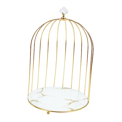 PRETYZOOM Vogelkäfiggestell Kleiner Vogelk?figdekor Gold Bird Cage Organizer Parfüm- Organizer- Tablett Hautpflegeorganisator. Birdcage Organizer. Pappbecher Schmiedeeisen Büro Lagerregal von PRETYZOOM