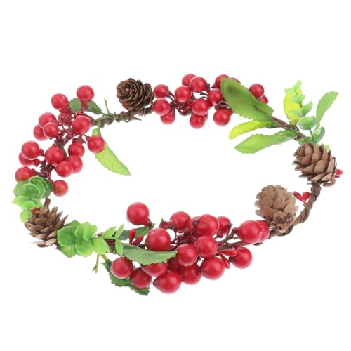 PRETYZOOM Hochzeit Kopfschmuck Blumenmädchen Haarschmuck Für Damen Holly Berry Stirnband Tannenzapfen-stirnband Blumenkranz Stirnband Haarschmuck Für Mädchen Weihnachtsblume Braut Beere von PRETYZOOM