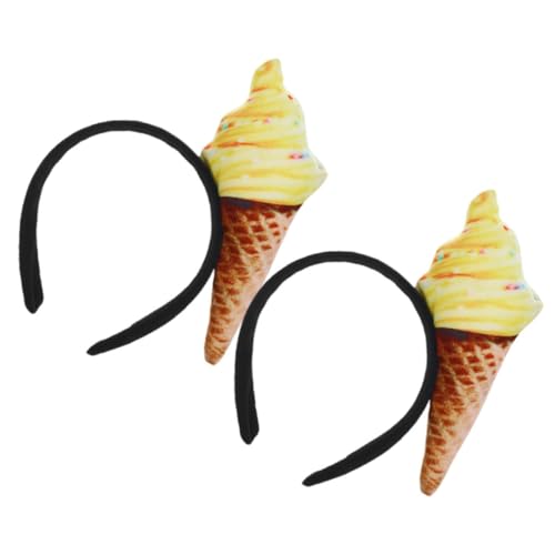 PRETYZOOM 2stücke Kreatives Eistüte-stirnband Party-haarreifen Für Frauen Lustiges Kopfstück Mit Essensmotiv Dekoratives Stirnband Für Erwachsene von PRETYZOOM