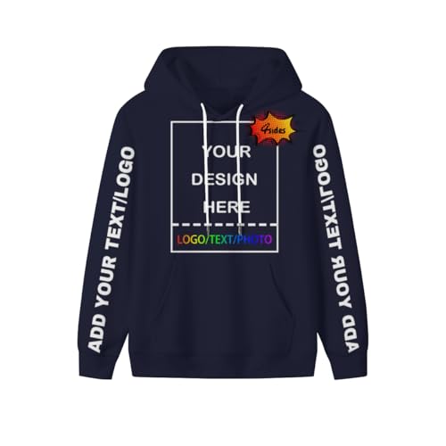 PRFELMG Unisex Hoodie Gestalten Sie Ihr eigenes Hoodies - personalisierte Paar-Sweatshirts - Team-Sweatshirt - benutzerdefinierte Sweatshirts für Paare - Geschenke auf Vorder-/Rückseite/Ärmel von PRFELMG