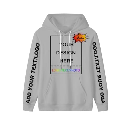 PRFELMG Unisex Hoodie Gestalten Sie Ihr eigenes Hoodies - personalisierte Paar-Sweatshirts - Team-Sweatshirt - benutzerdefinierte Sweatshirts für Paare - Geschenke auf Vorder-/Rückseite/Ärmel von PRFELMG