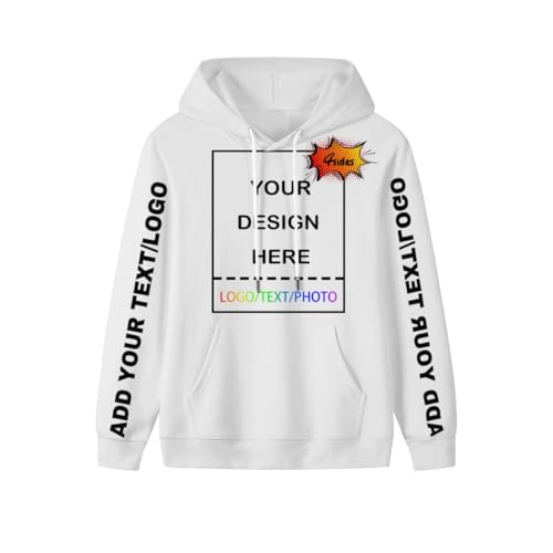 PRFELMG Unisex Hoodie Gestalten Sie Ihr eigenes Hoodies - personalisierte Paar-Sweatshirts - Team-Sweatshirt - benutzerdefinierte Sweatshirts für Paare - Geschenke auf Vorder-/Rückseite/Ärmel von PRFELMG